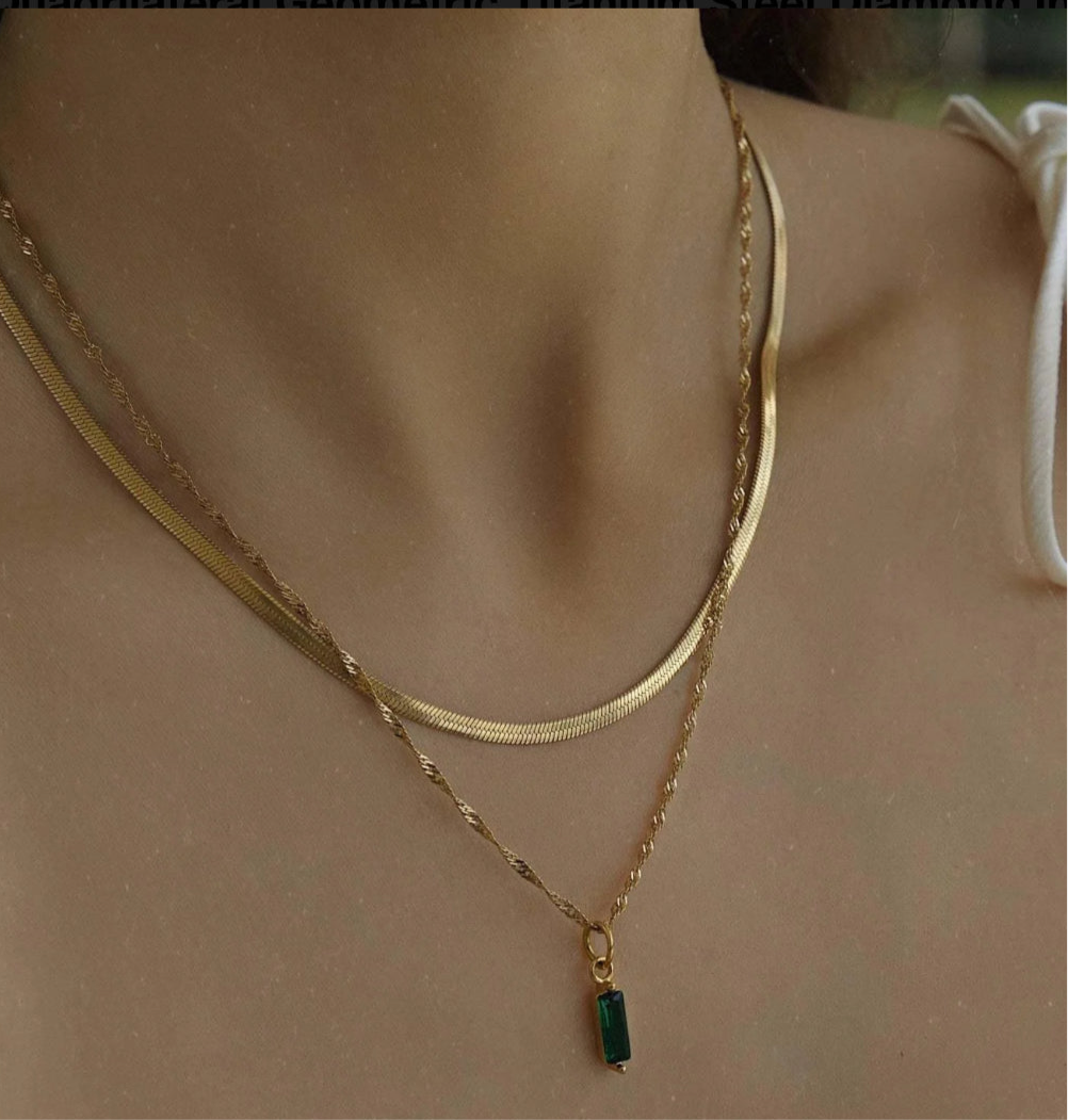 ‘Birth Stone’ Gold Necklace