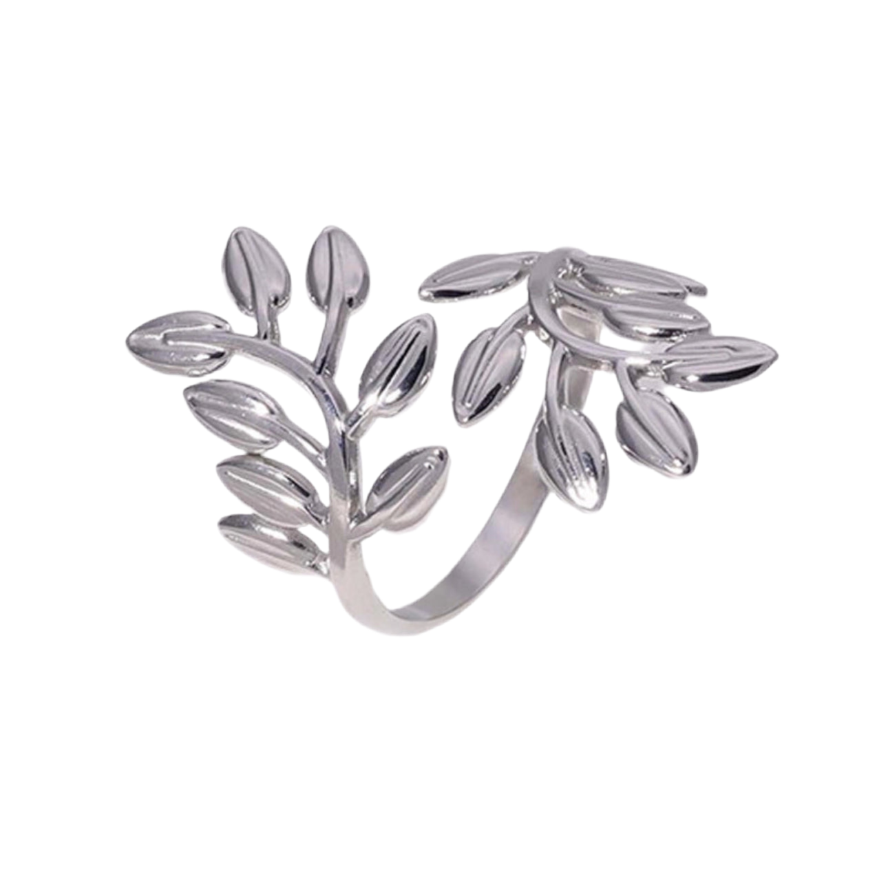 ‘Leaf it out’ Adjustable Stainless Steel Ring