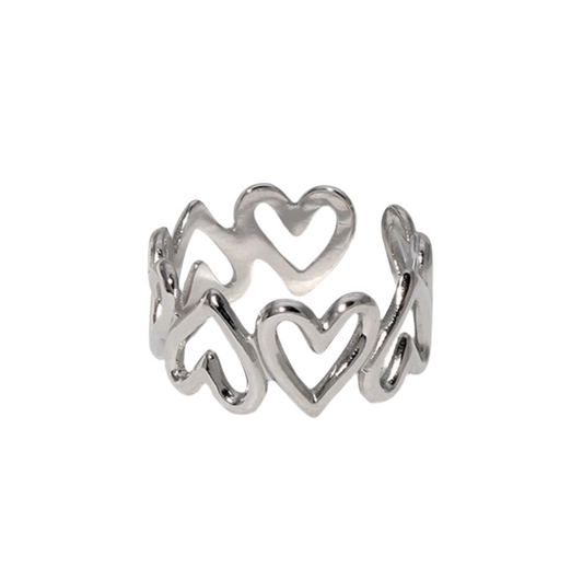 ‘Heart's Desire’ Adjustable Stainless Steel Ring