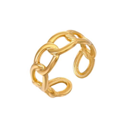 ‘Kiss My Gold’ Adjustable Gold Ring