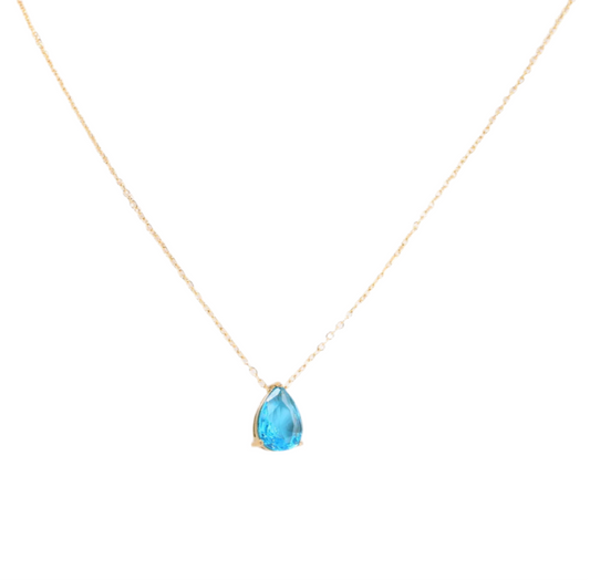 Ellipse Birthstone Gold Necklace