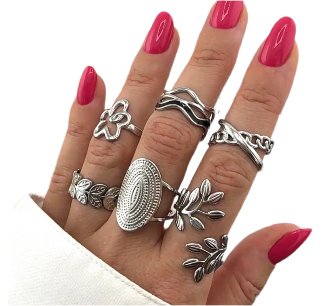 ‘Leaf it out’ Adjustable Stainless Steel Ring