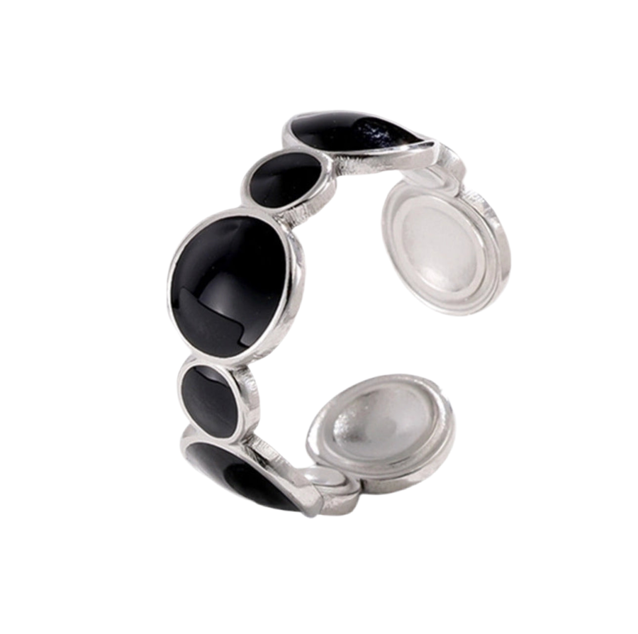 ‘Midnight Subduction’ Adjustable Stainless Steel Ring