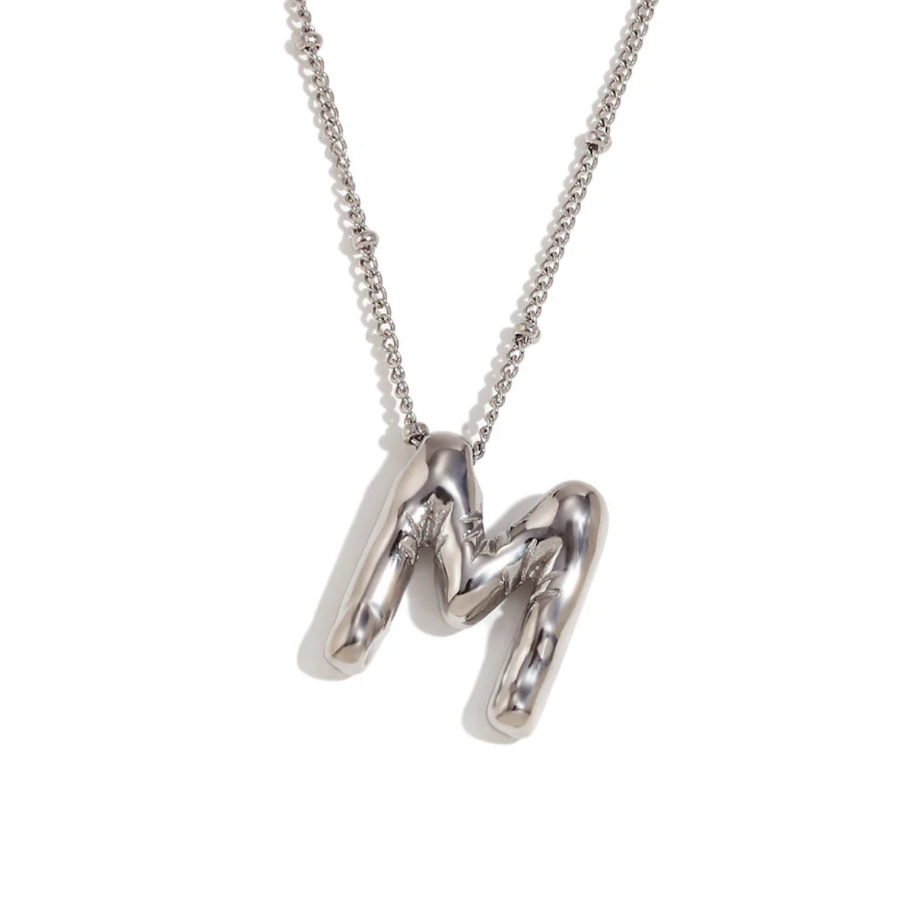 ‘Balloon’ Initial Silver Necklace