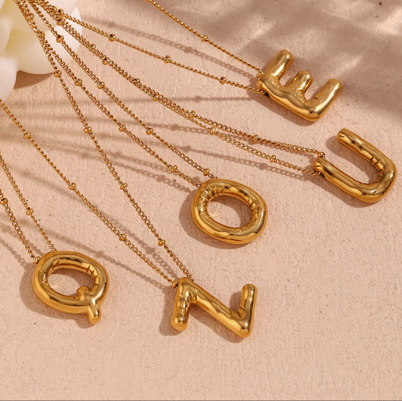 ‘Balloon’ Initial Gold Necklace