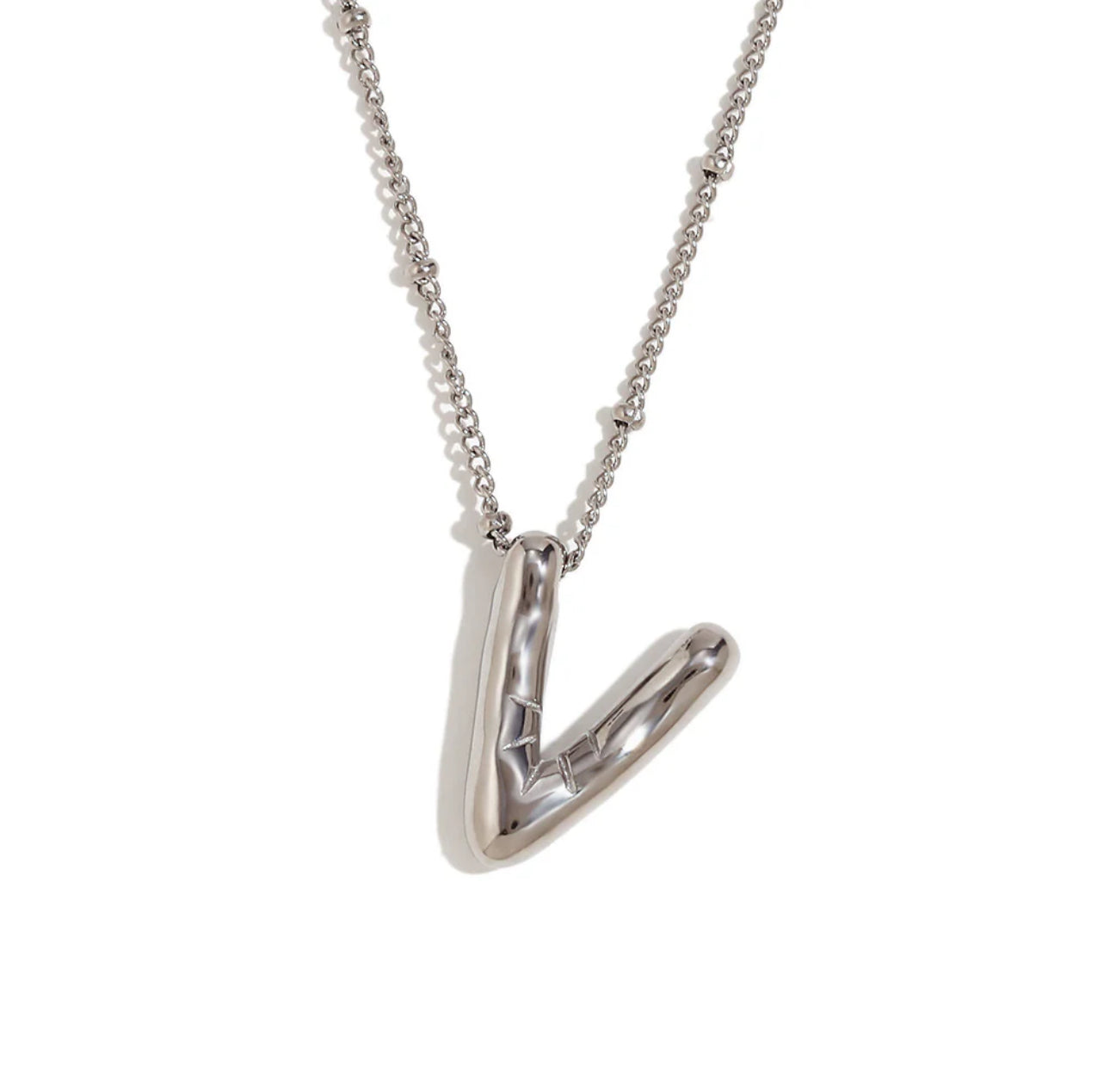 ‘Balloon’ Initial Silver Necklace