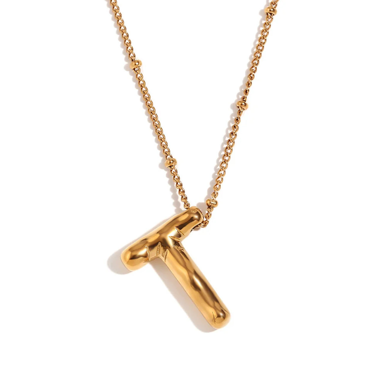 ‘Balloon’ Initial Gold Necklace