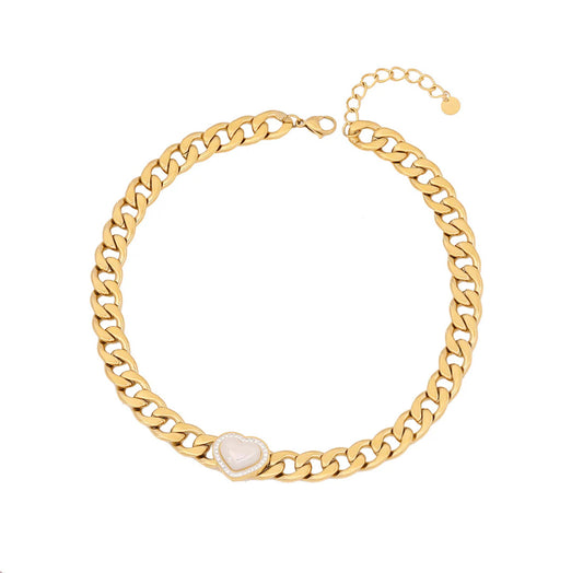 Eclipse Heart Thick Gold Chocker