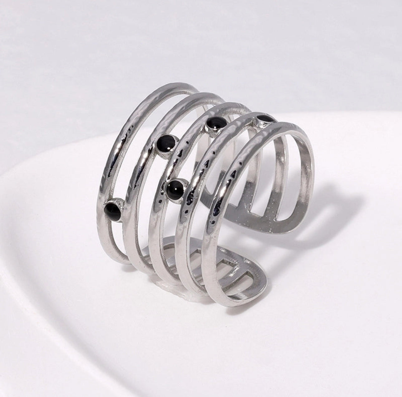 ‘Thick and Tempting’ Adjustable Stainless Steel Ring