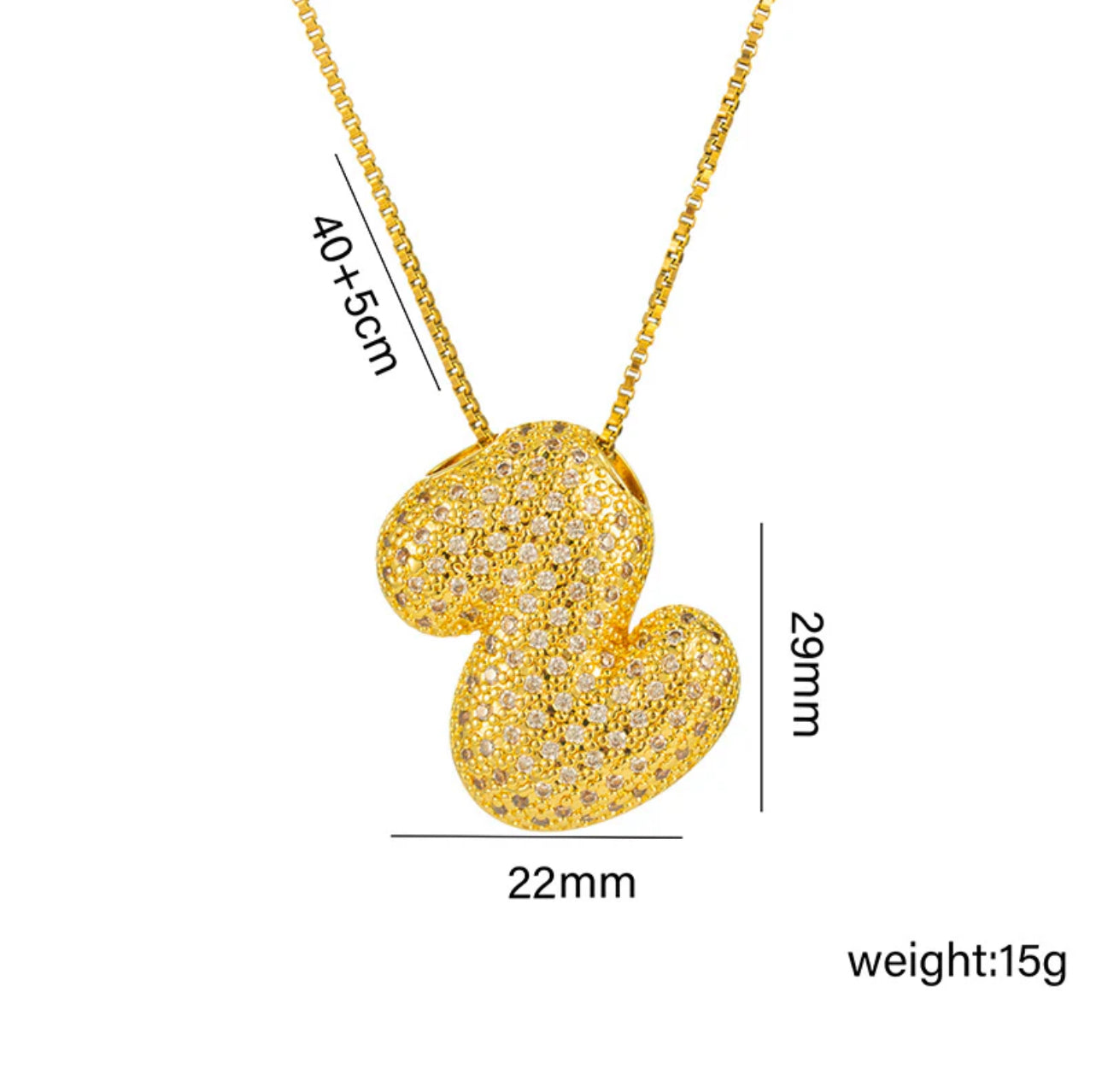 Bubble Initial Gold Necklace