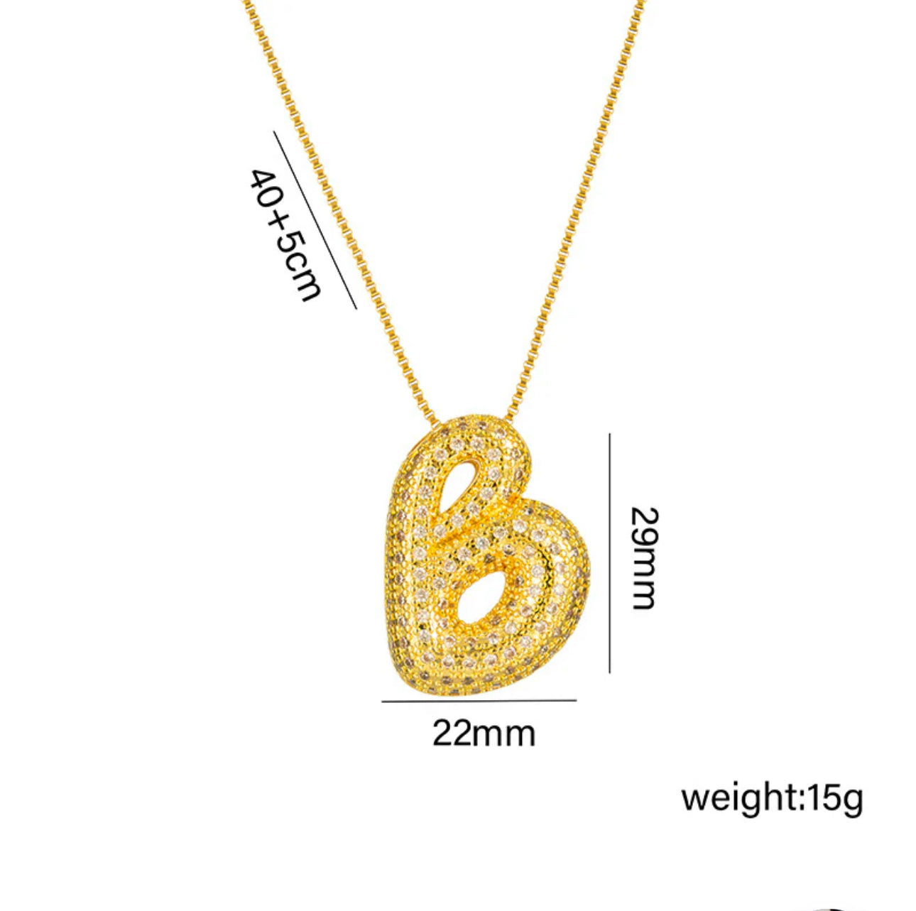 Bubble Initial Gold Necklace