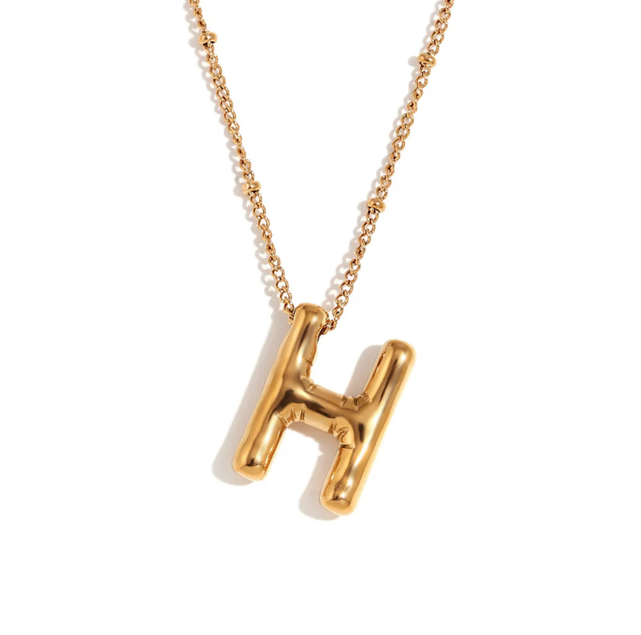 ‘Balloon’ Initial Gold Necklace