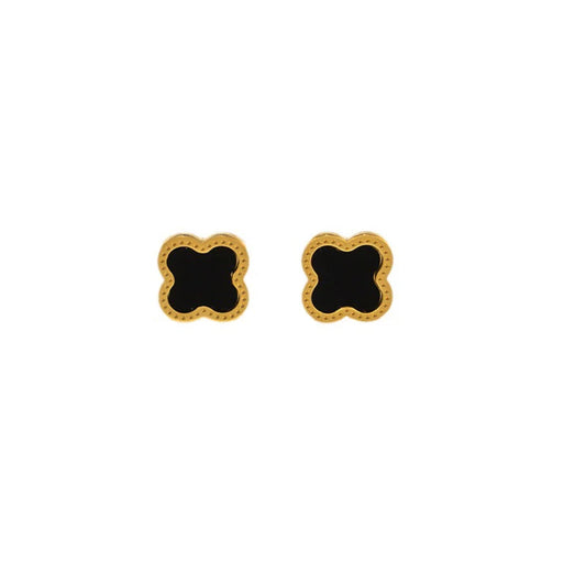 Floral Harmony Gold Stud Earrings