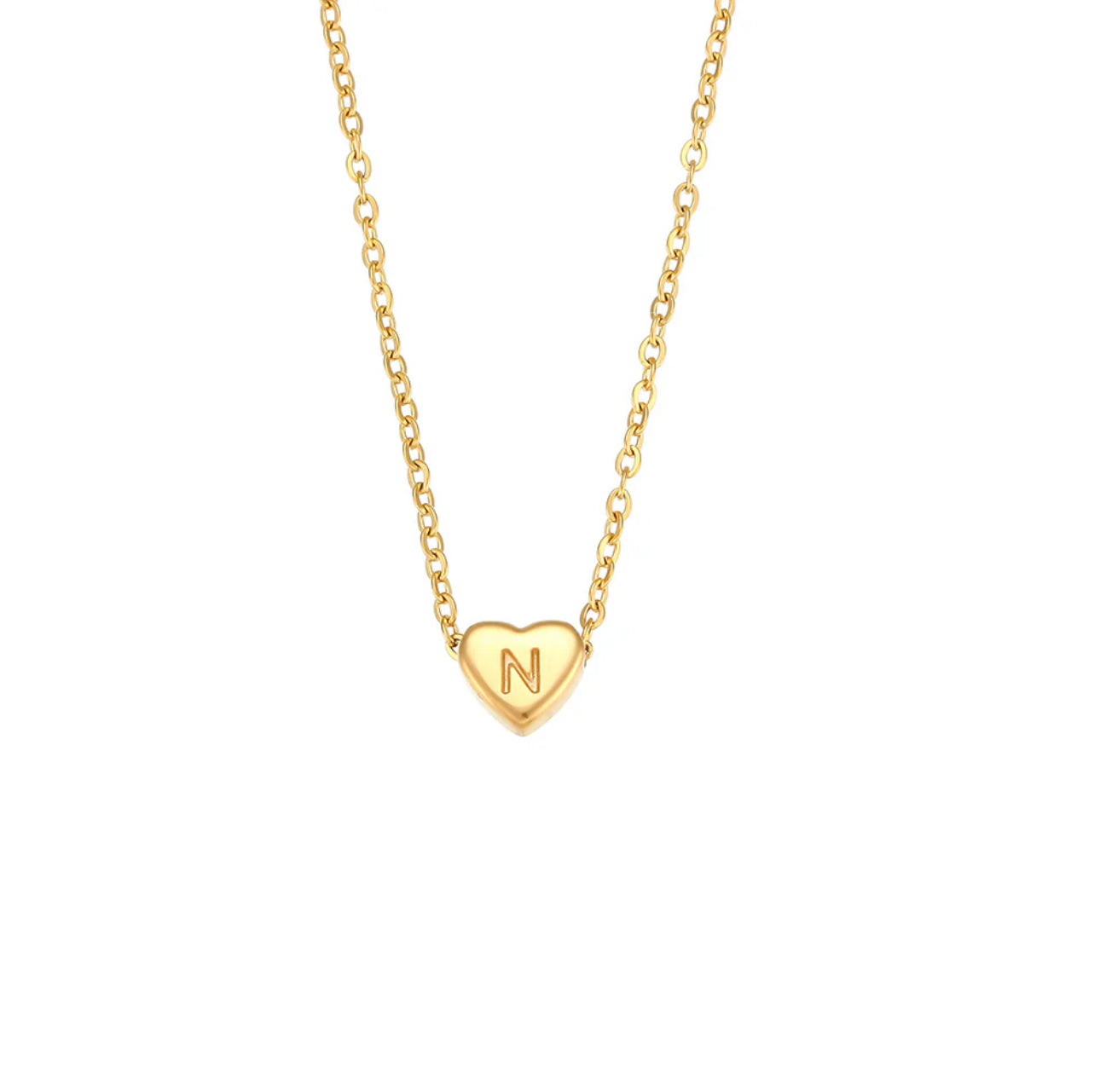 ‘Hearts’ Initial Gold Necklace