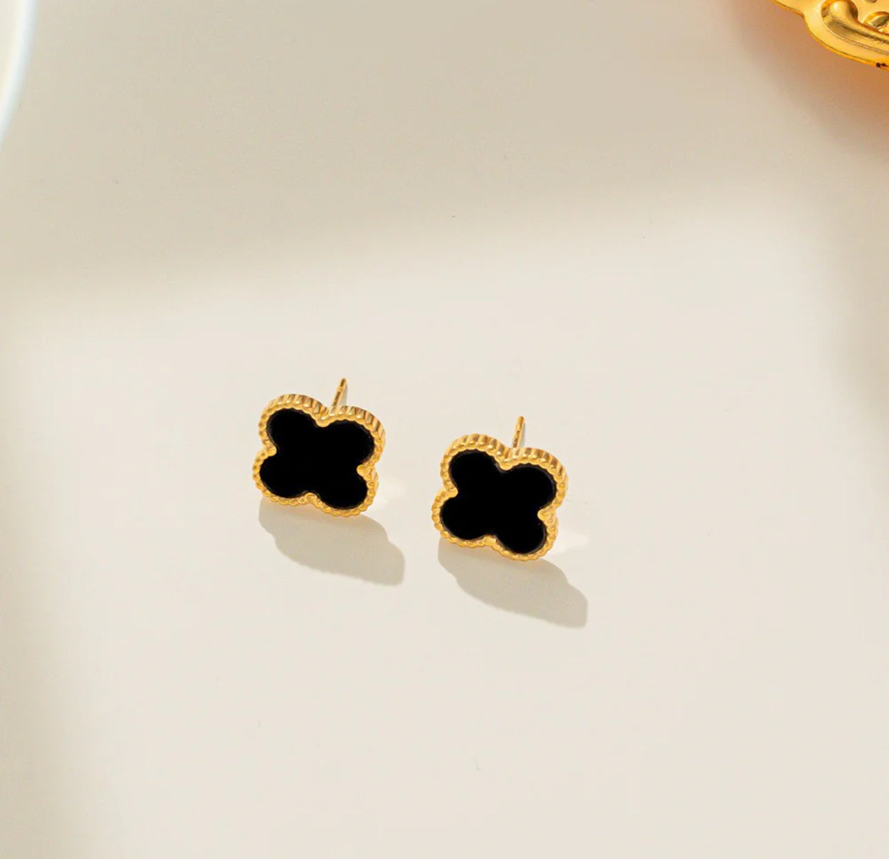 Floral Harmony Gold Stud Earrings