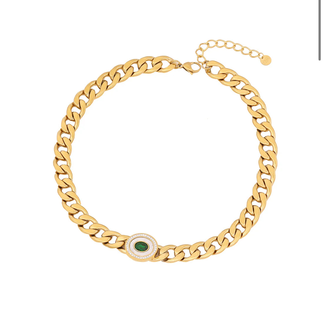 Eclipse Green Thick Gold Chocker