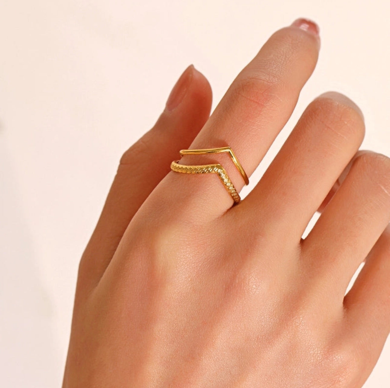 ‘Enchant Me’ Gold Double Ring