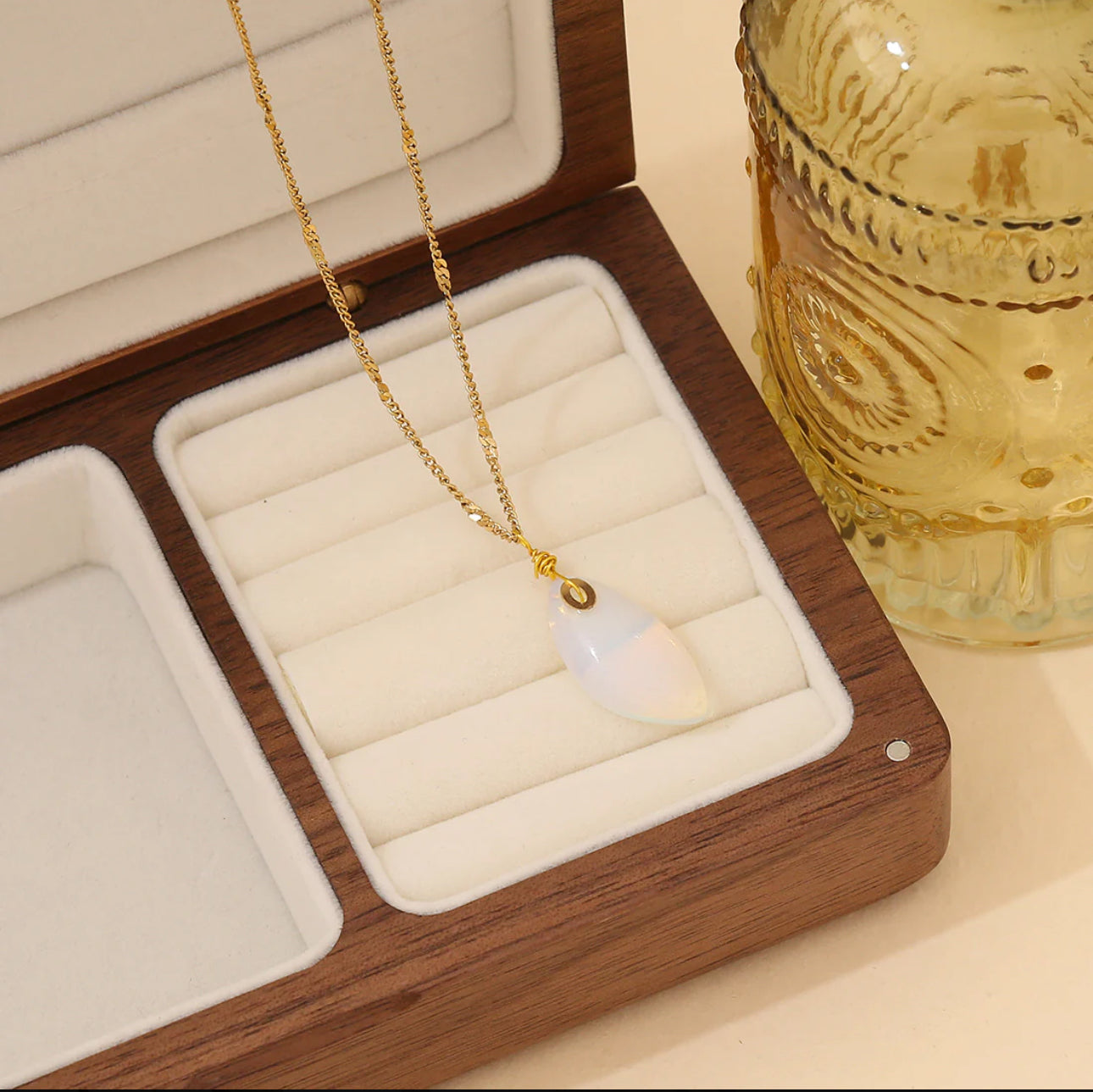 ‘Natural Stone’ Gold Necklace