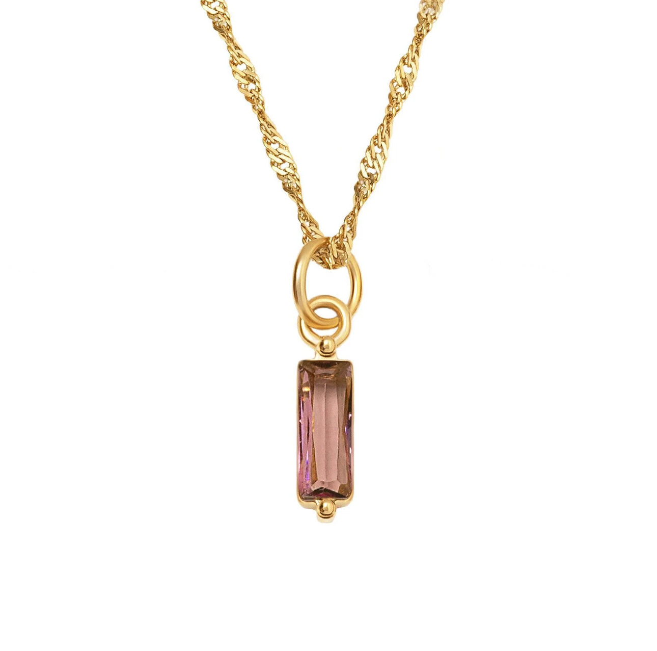 ‘Birth Stone’ Gold Necklace