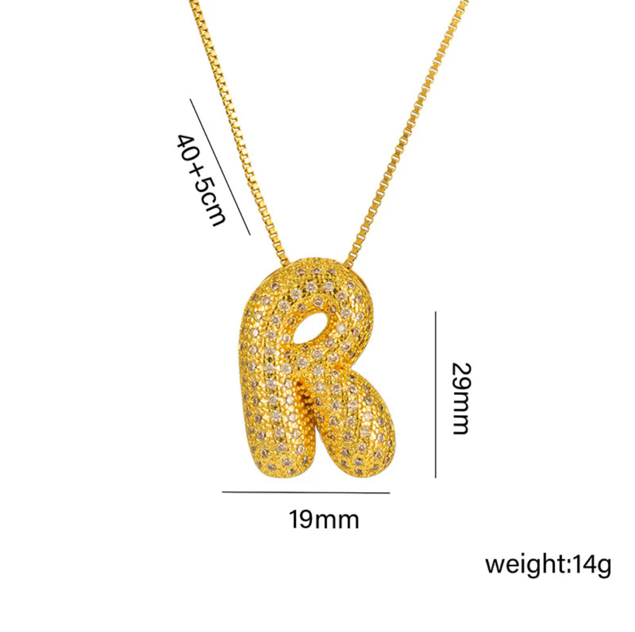 Bubble Initial Gold Necklace