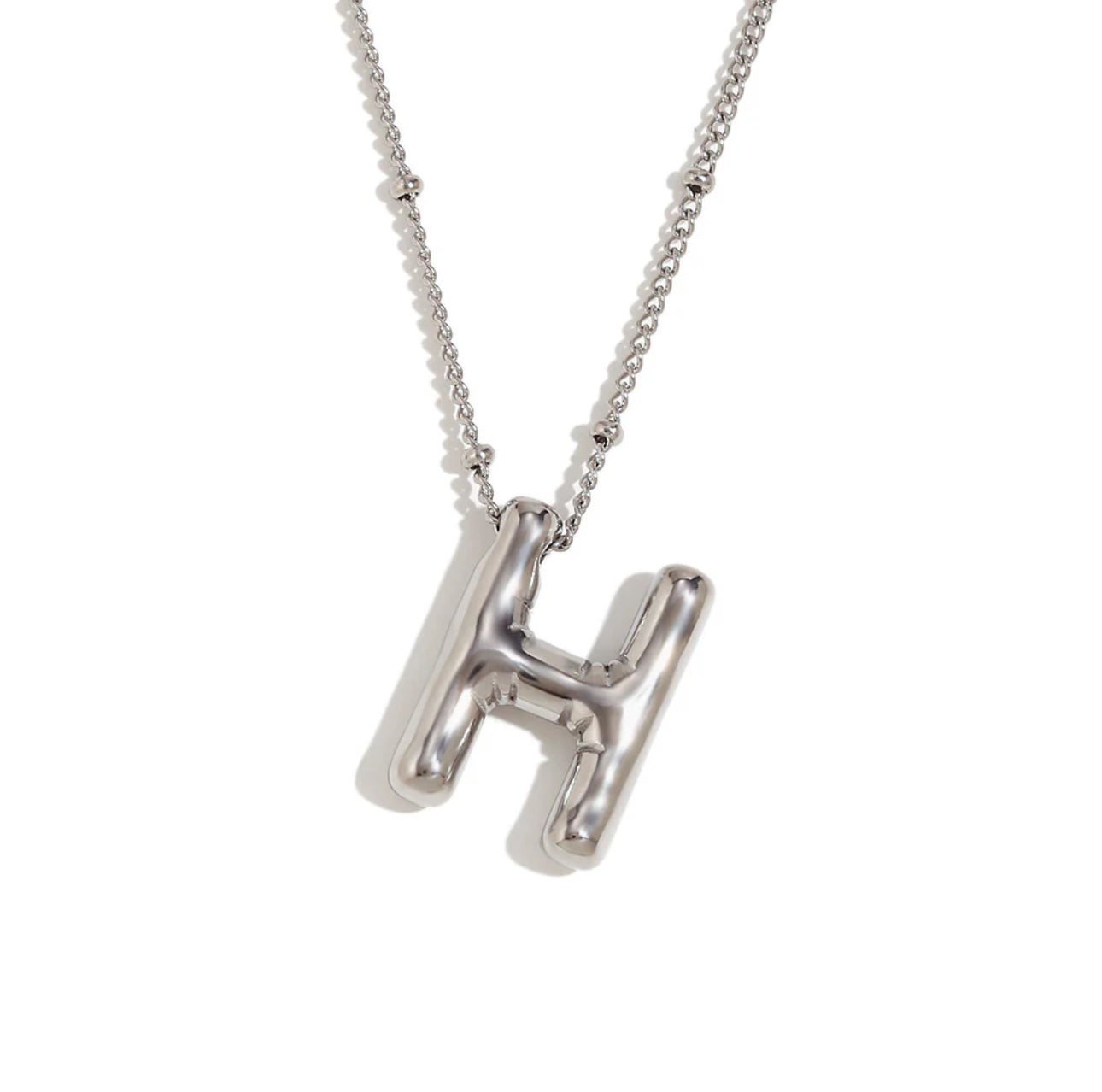 ‘Balloon’ Initial Silver Necklace