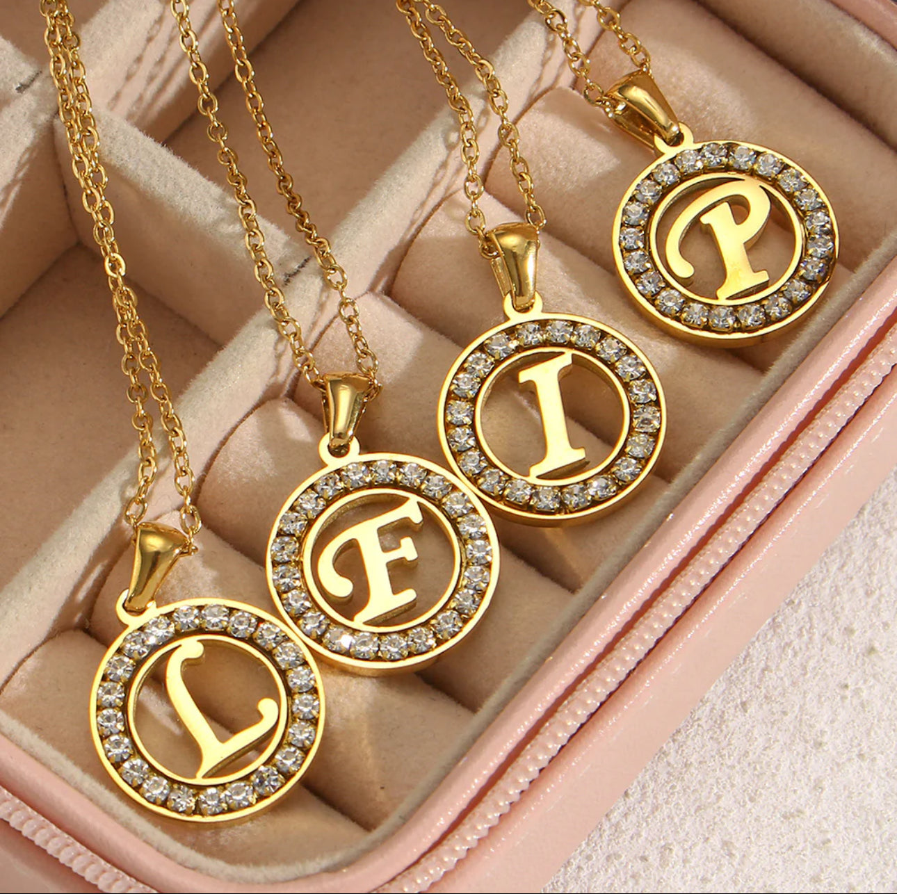 ‘Christie‘ Gold Initial Necklace