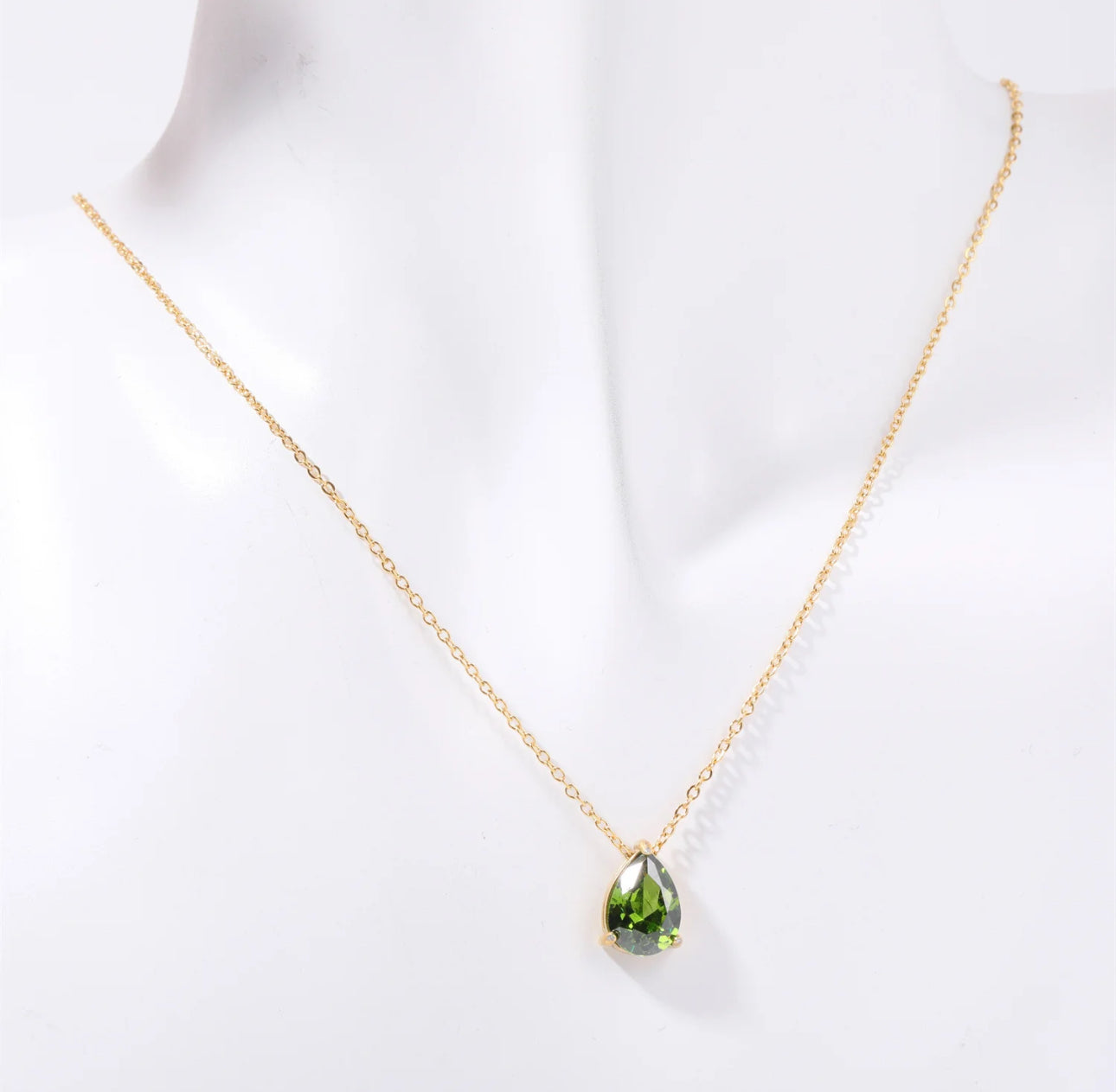 Ellipse Birthstone Gold Necklace