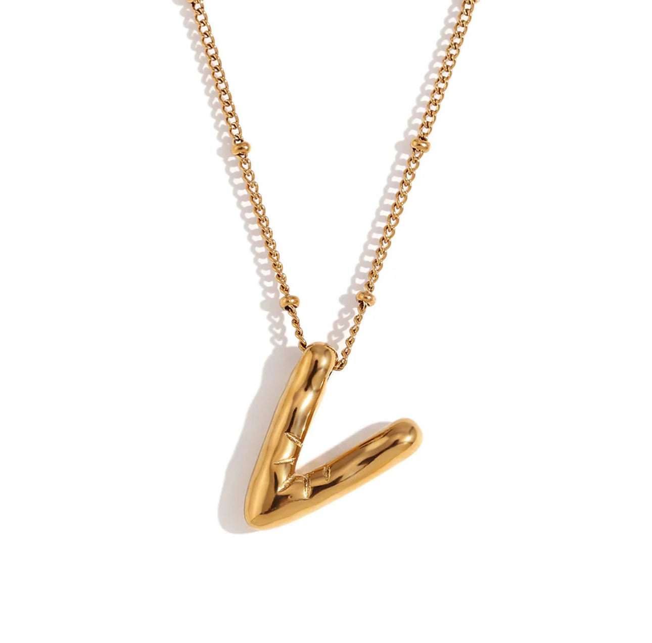 ‘Balloon’ Initial Gold Necklace