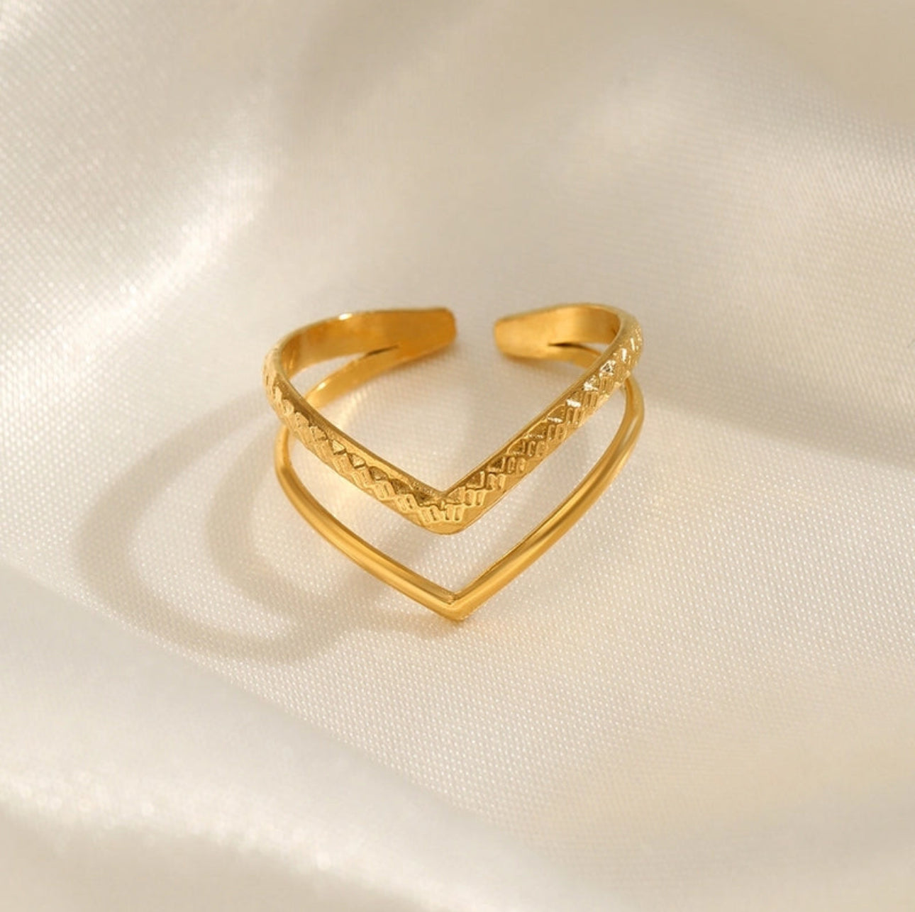 ‘Enchant Me’ Gold Double Ring