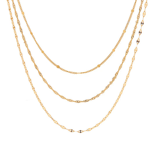 ‘Brie’ Layered Gold Necklace