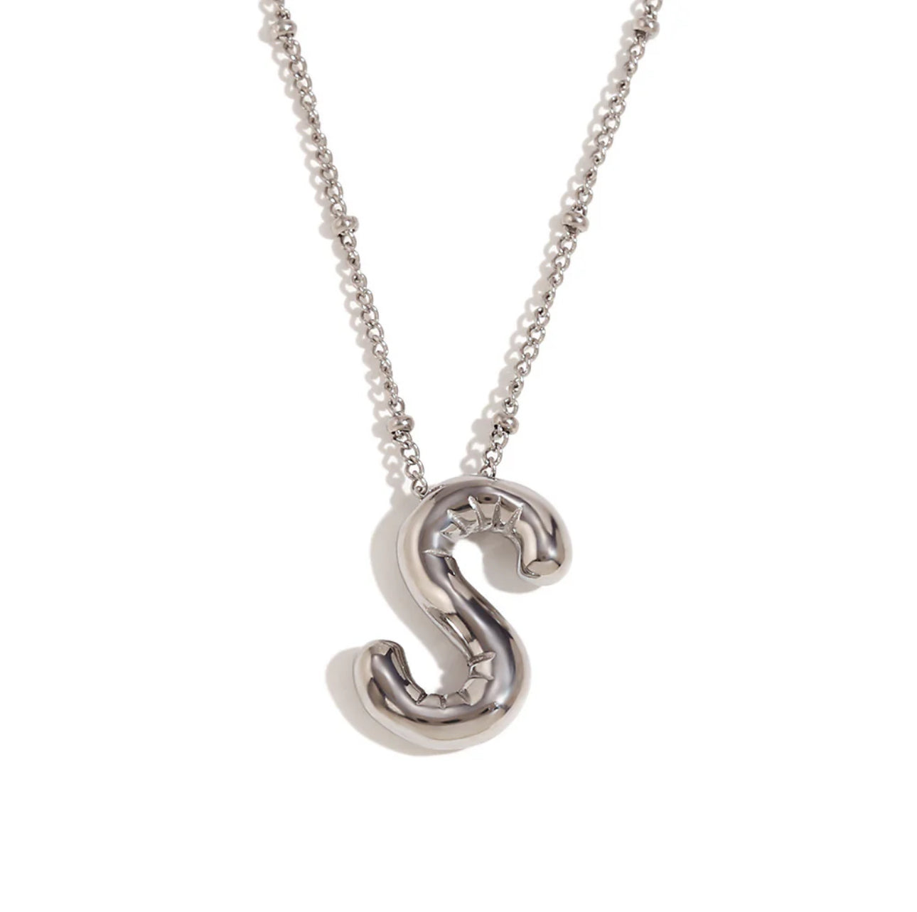 ‘Balloon’ Initial Silver Necklace