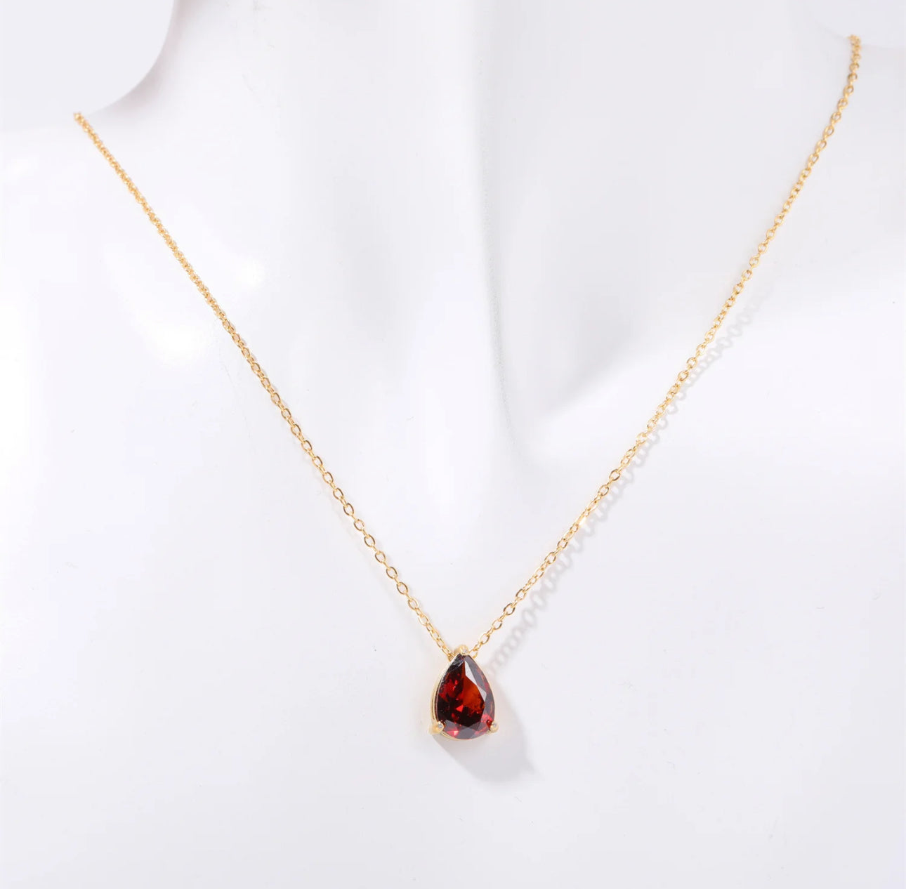 Ellipse Birthstone Gold Necklace