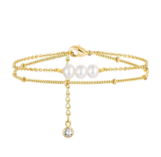 ‘Pearl To Your Oyster’ Gold layered Bracelet