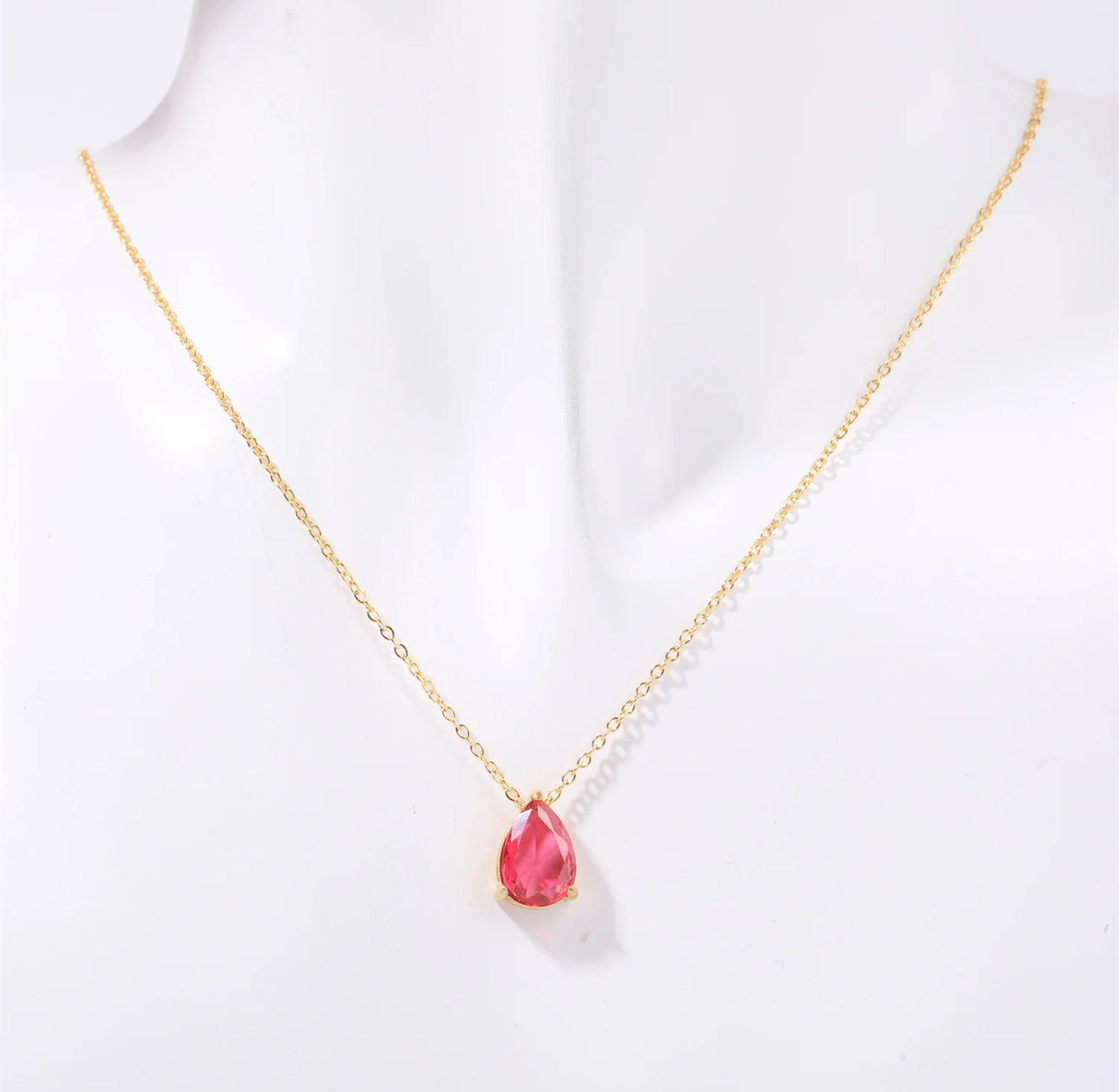 Ellipse Birthstone Gold Necklace