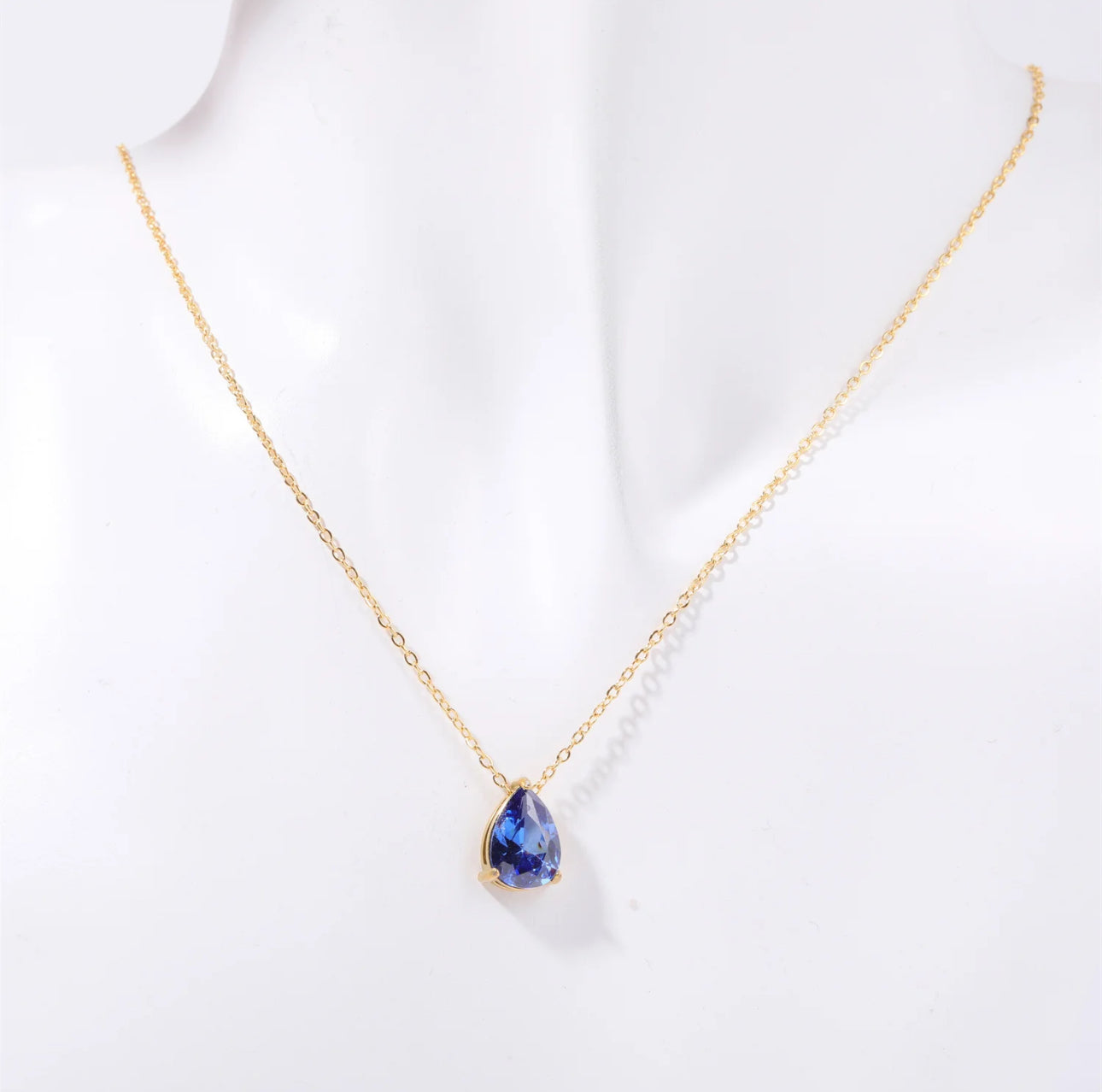 Ellipse Birthstone Gold Necklace