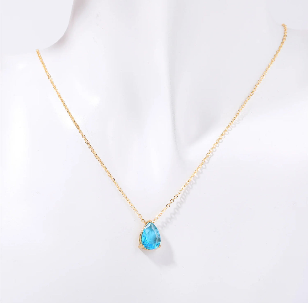 Ellipse Birthstone Gold Necklace