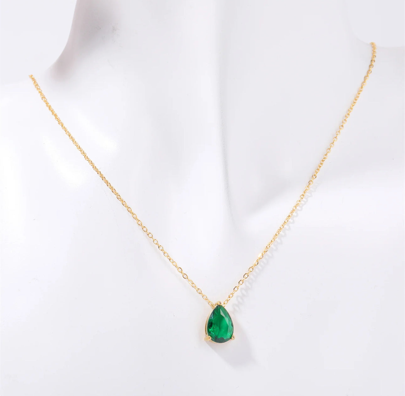 Ellipse Birthstone Gold Necklace