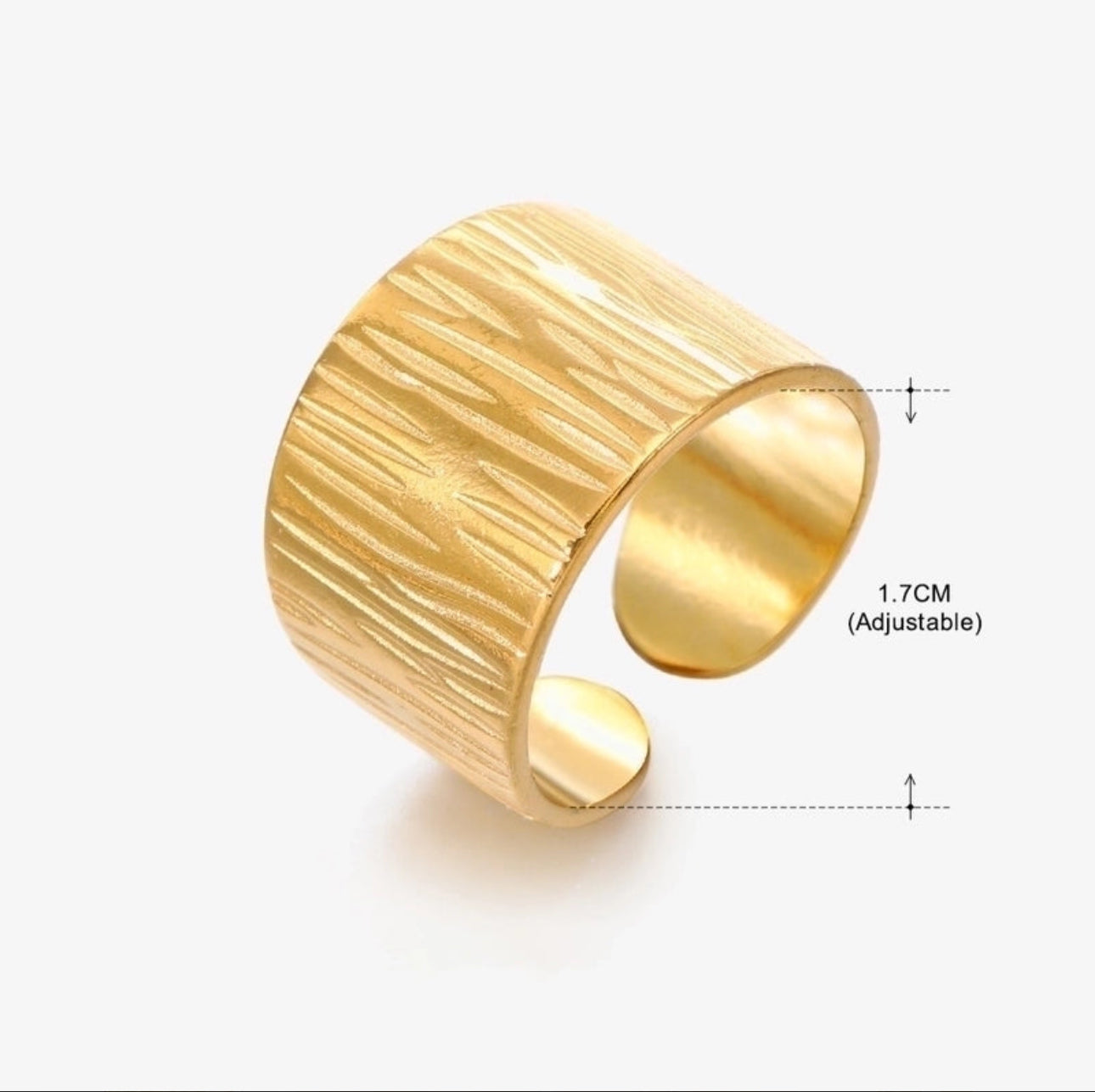 ‘Thick Gold Fantasy’ Adjustable Gold Ring