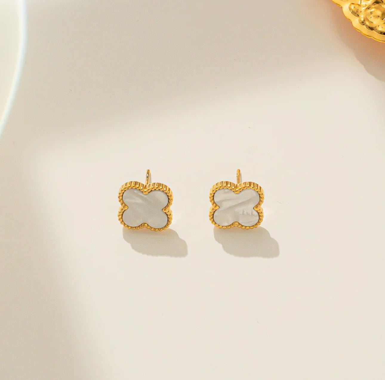 Floral Harmony Gold Stud Earrings