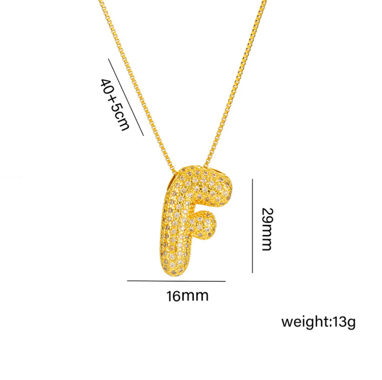 Bubble Initial Gold Necklace