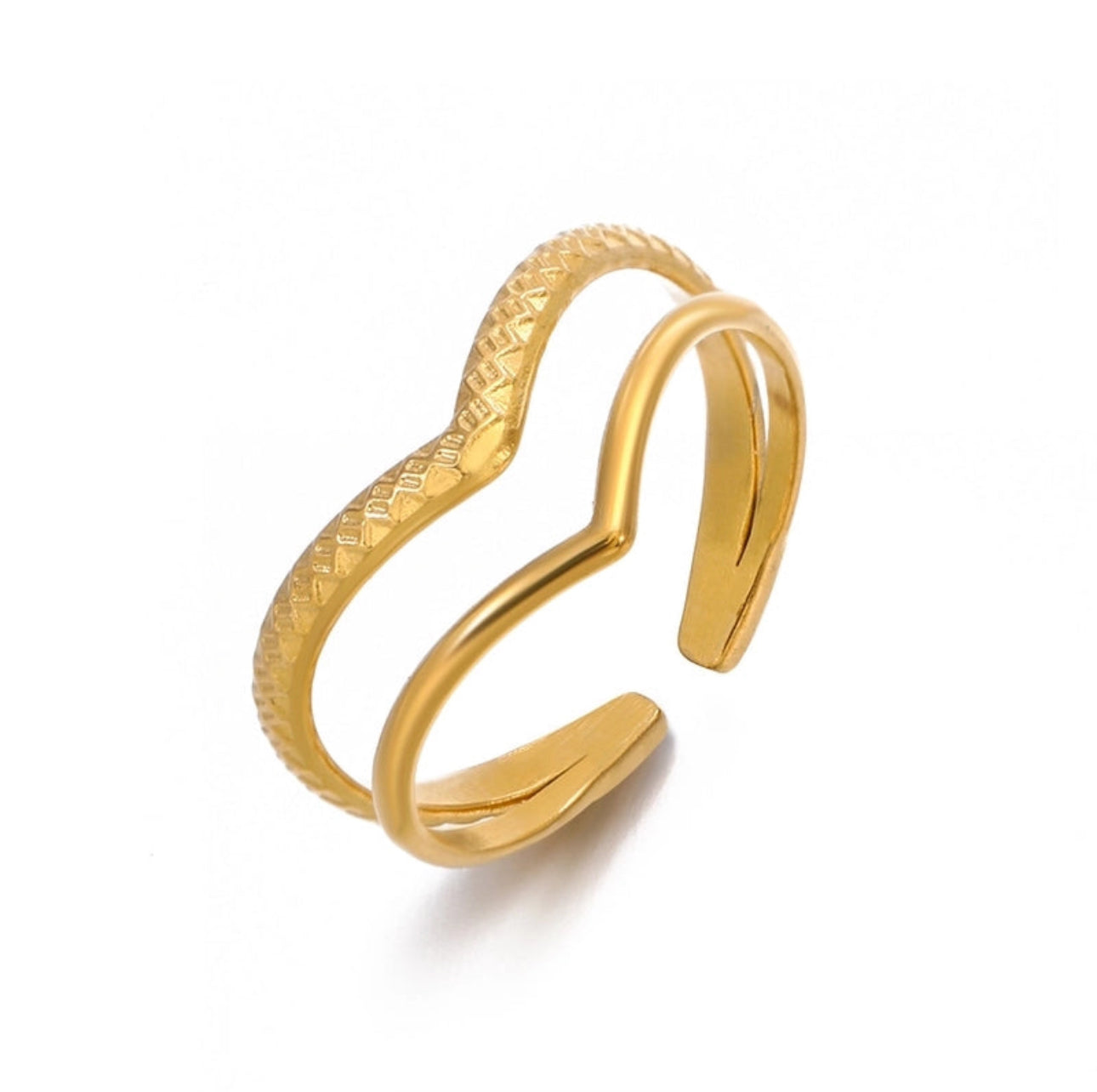 ‘Enchant Me’ Gold Double Ring