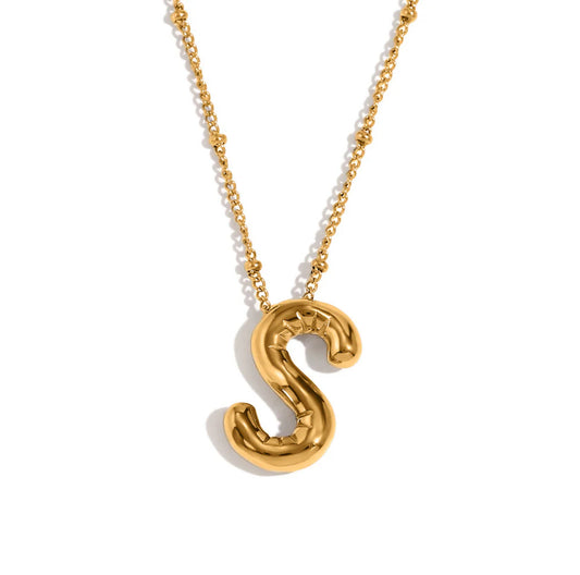 ‘Balloon’ Initial Gold Necklace