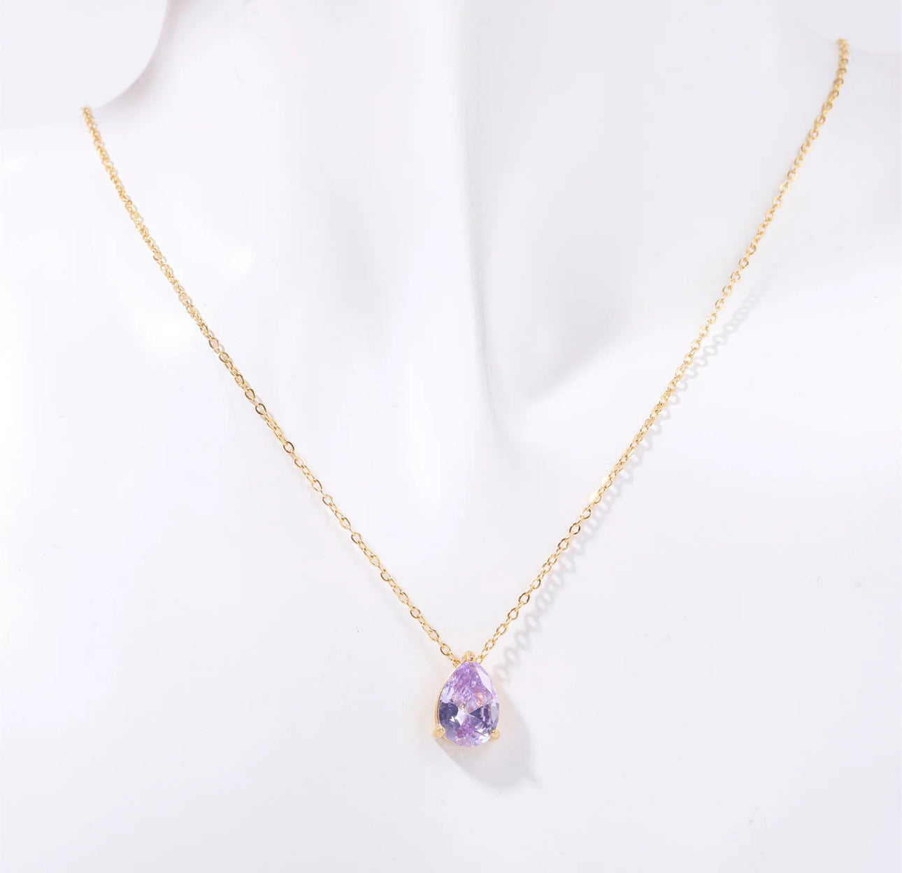 Ellipse Birthstone Gold Necklace