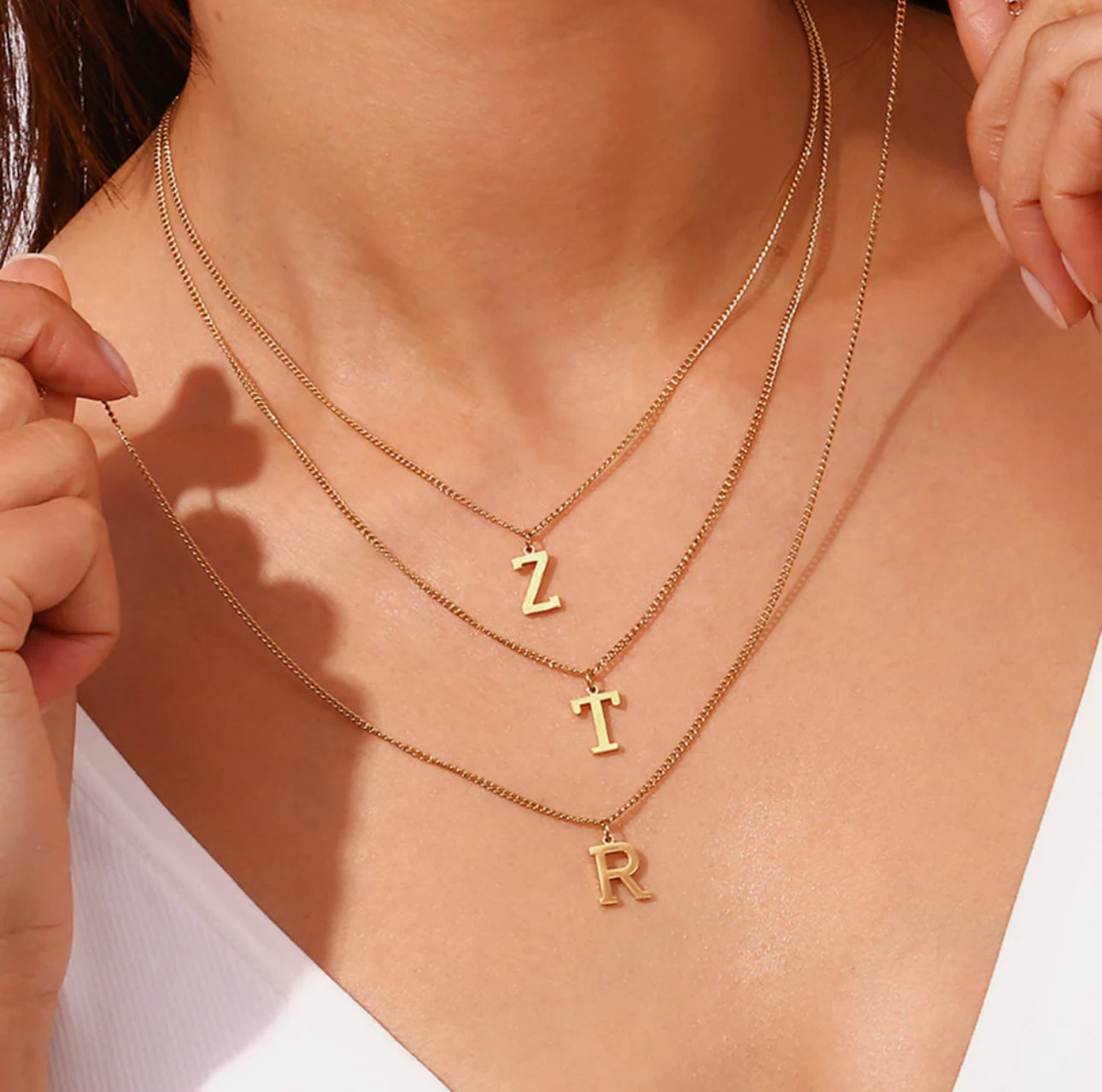 ‘Leah’ Gold Initial Necklace