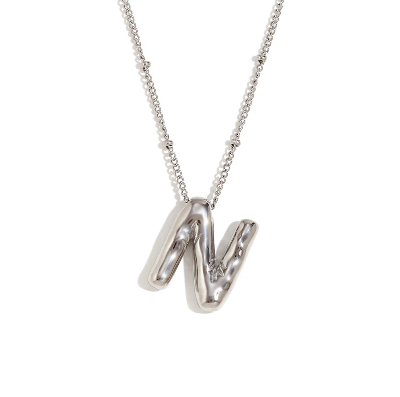 ‘Balloon’ Initial Silver Necklace