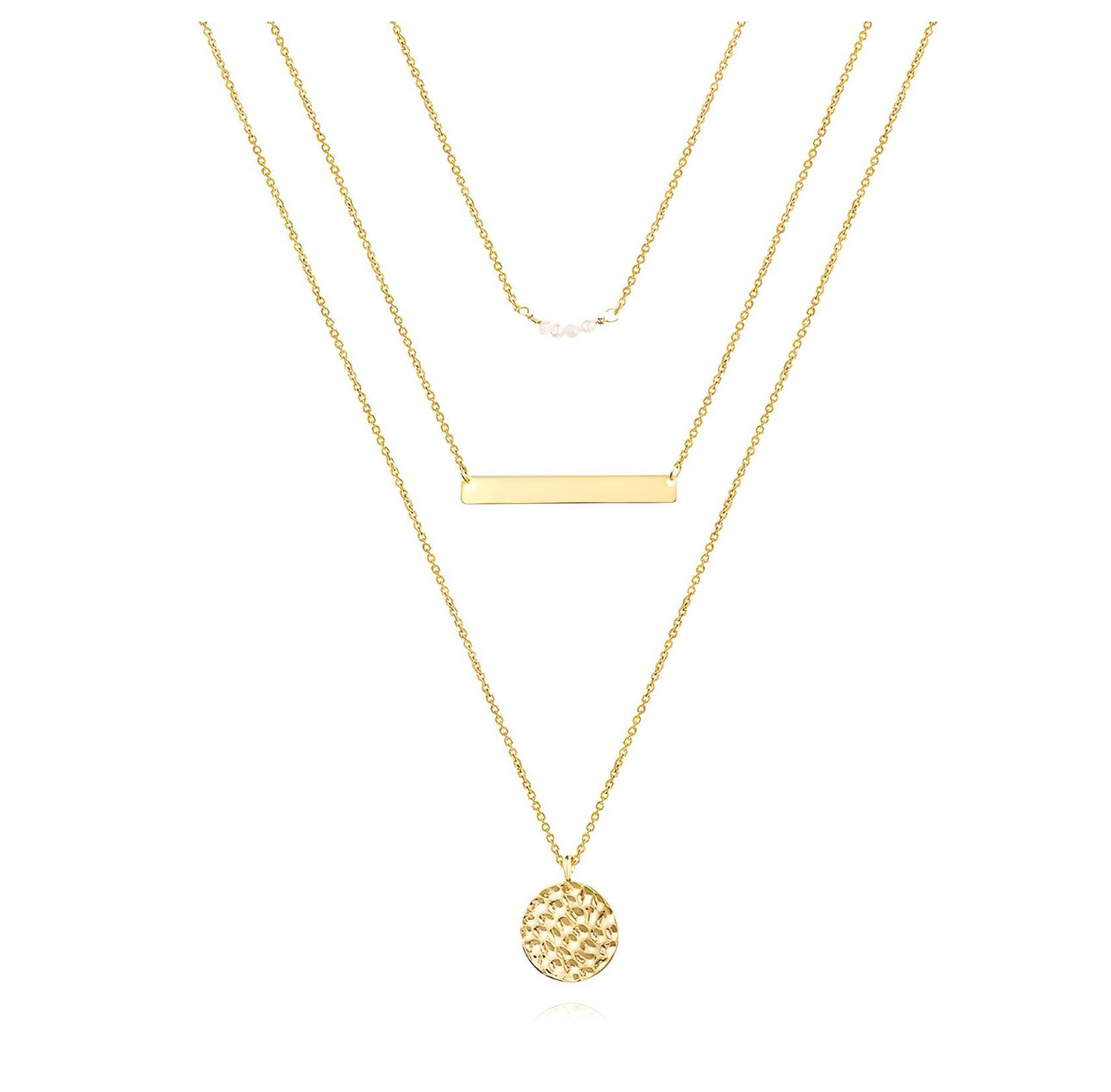 ‘Something White’ Gold Layered Necklace