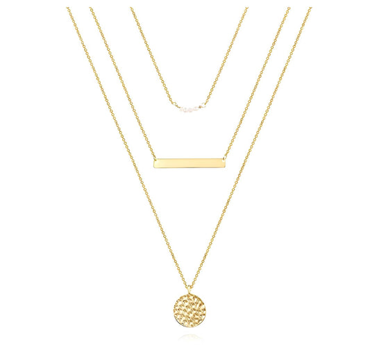 ‘Something White’ Gold Layered Necklace