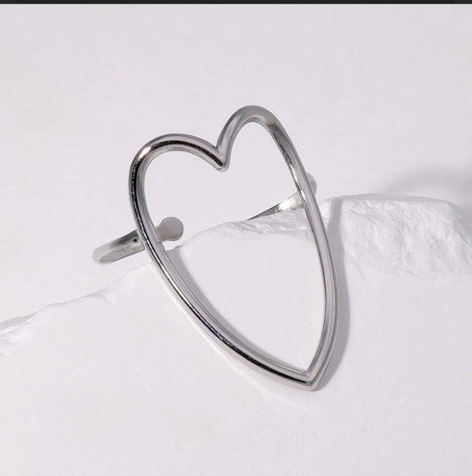 ‘HeartBreaker’ Adjustable Stainless Steel Ring