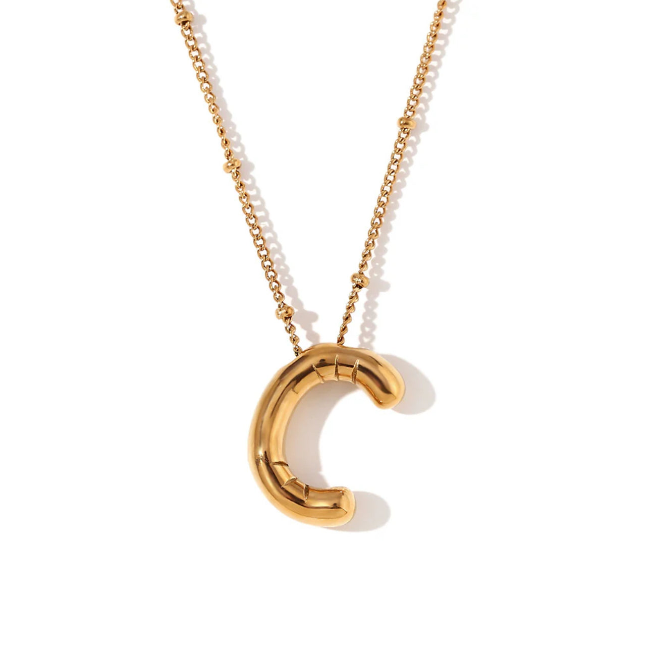 ‘Balloon’ Initial Gold Necklace