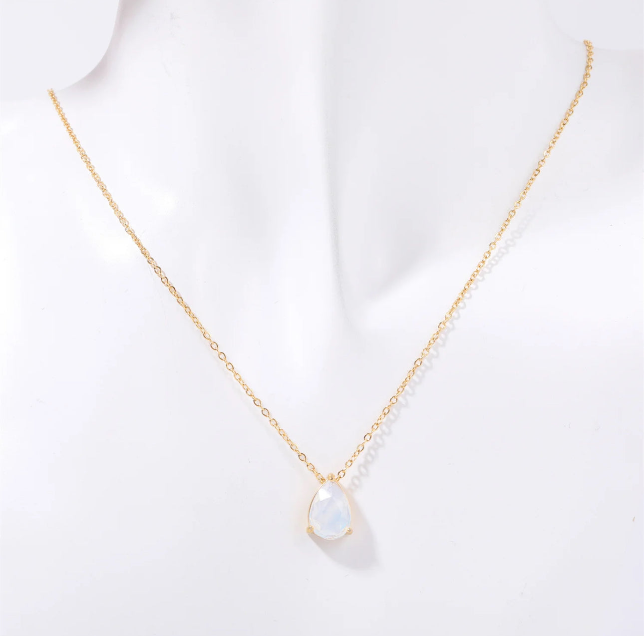 Ellipse Birthstone Gold Necklace